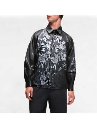 Men's Ice Silk Hidden Flower Shirt Men's Ice Silk Hidden Flower Shirt
