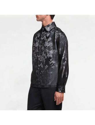 Men's Ice Silk Hidden Flower Shirt Men's Ice Silk Hidden Flower Shirt