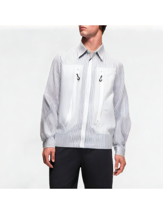 Retro Striped Zipper Shirt Retro Striped Zipper Shirt