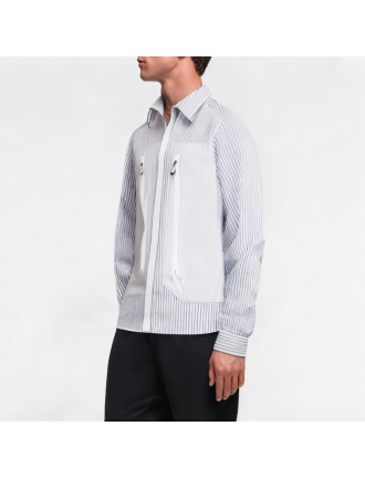 Retro Striped Zipper Shirt Retro Striped Zipper Shirt
