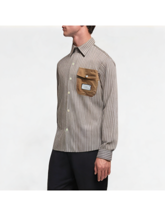 Premium Contrast Stripe Lapel Shirt Premium Contrast Stripe Lapel Shirt