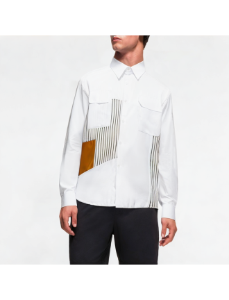 Spliced Striped Irregular Shirt Spliced Striped Irregular Shirt