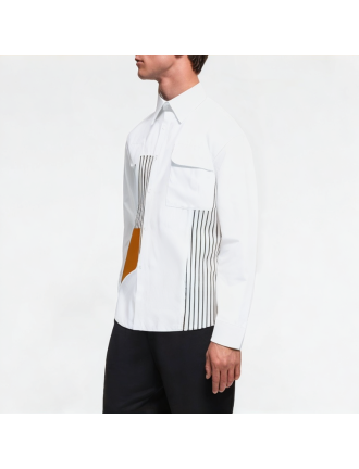 Spliced Striped Irregular Shirt Spliced Striped Irregular Shirt