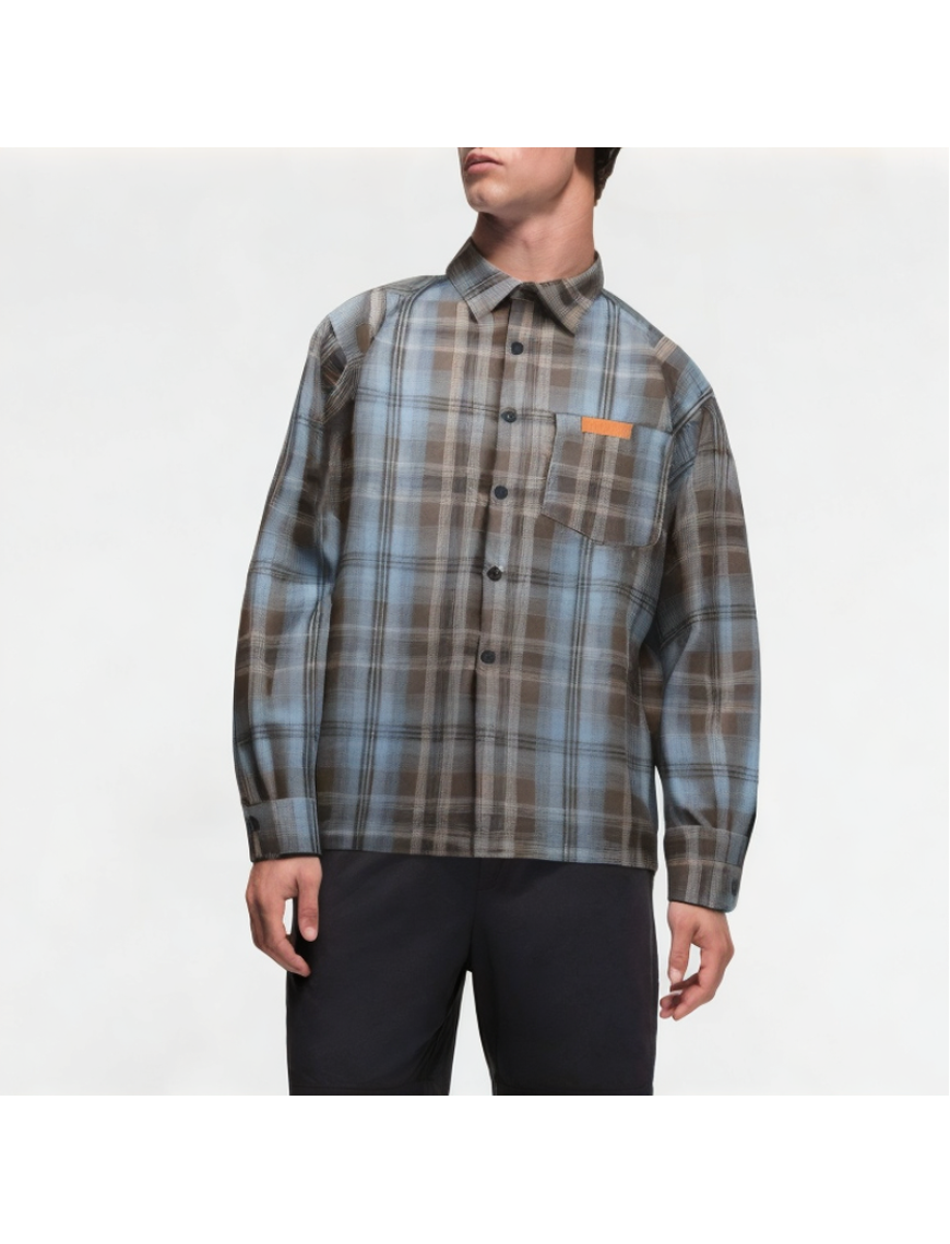 Retro Brushed Plaid Long Sleeve Shirt