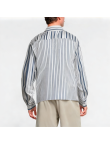 Blue And White Striped Patchwork Shirt