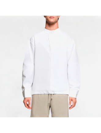 Small Stand-Up Collar Solid Color Long-Sleeved Shirt Small Stand-Up Collar Solid Color Long-Sleeved Shirt