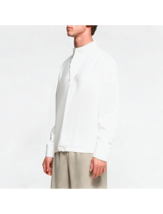 Small Stand-Up Collar Solid Color Long-Sleeved Shirt Small Stand-Up Collar Solid Color Long-Sleeved Shirt
