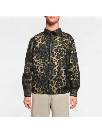 Washed Denim Leopard Shirt Washed Denim Leopard Shirt