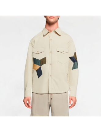 Spring Patchwork Contrast Shirt Spring Patchwork Contrast Shirt