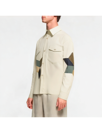 Spring Patchwork Contrast Shirt Spring Patchwork Contrast Shirt