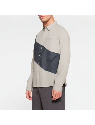 Spring Colorblock Long Sleeve Lapel Shirt Spring Colorblock Long Sleeve Lapel Shirt