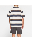 Men's College Style Contrast Stripe Short Sleeve