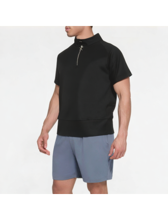 Half-Zip Solid Color Short Sleeves Half-Zip Solid Color Short Sleeves
