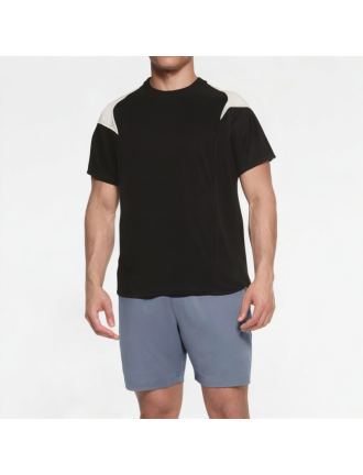 Comfortable Splicing Contrast Color Short Sleeves  Comfortable Splicing Contrast Color Short Sleeves