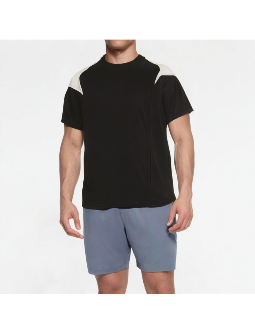 Comfortable Splicing Contrast Color Short Sleeves 