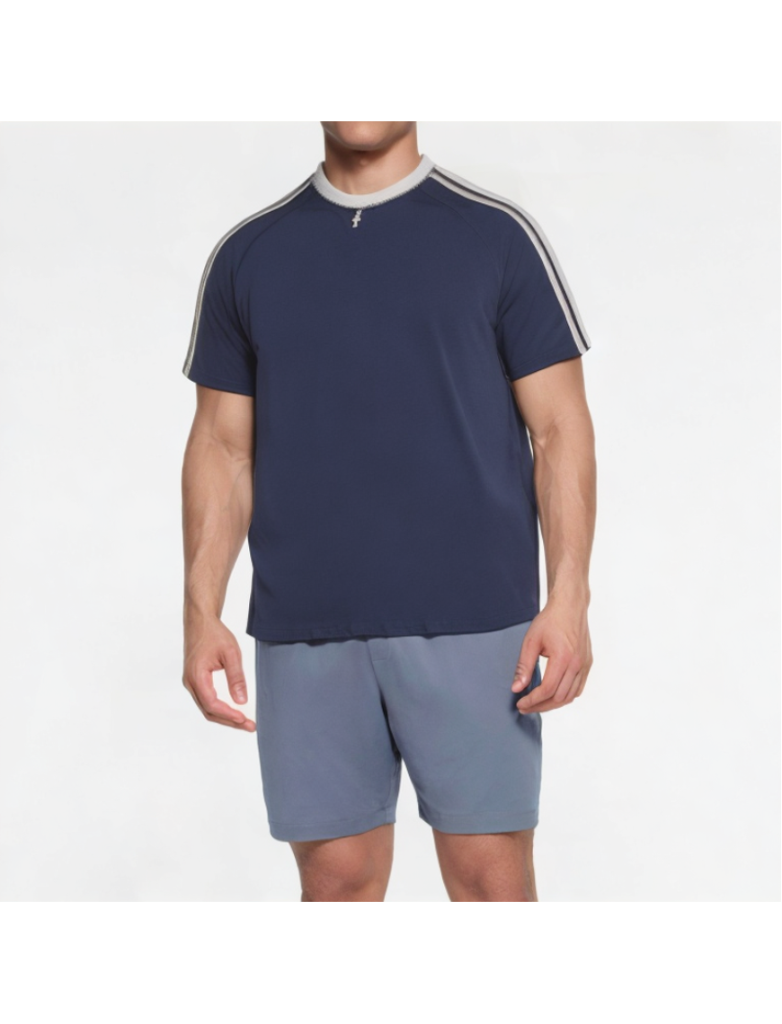 Summer Cotton Three-Bar Short Sleeve