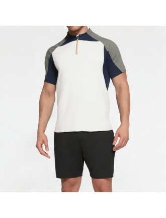 Half-Zip Contrast Sports Short Sleeves Half-Zip Contrast Sports Short Sleeves