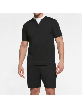 Casual Fake Two-Piece Small V-Neck Short-Sleeved Shirt Casual Fake Two-Piece Small V-Neck Short-Sleeved Shirt