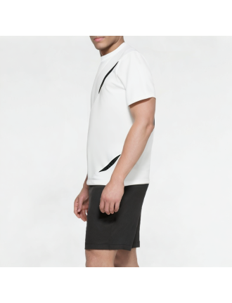 Split And Spliced Round Neck Short Sleeves Split And Spliced Round Neck Short Sleeves