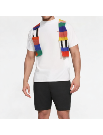 High-End Contrasting Knitted Stitching Round Neck  High-End Contrasting Knitted Stitching Round Neck