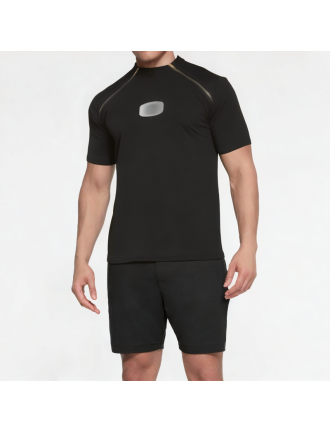 Men's Double Zipper Decorated Short Sleeve Men's Double Zipper Decorated Short Sleeve