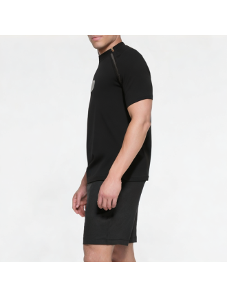 Men's Double Zipper Decorated Short Sleeve Men's Double Zipper Decorated Short Sleeve
