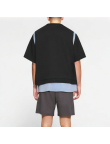 Men's College Style Contrast Striped Short Sleeve