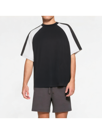 Splicing Contrast Color Short Sleeves Splicing Contrast Color Short Sleeves