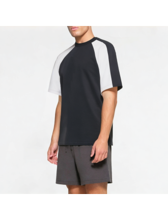 Splicing Contrast Color Short Sleeves Splicing Contrast Color Short Sleeves