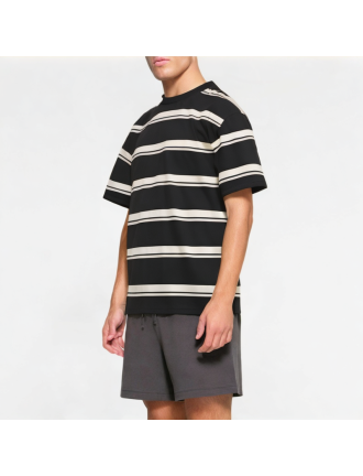 Retro Contrast Striped Short Sleeves Retro Contrast Striped Short Sleeves