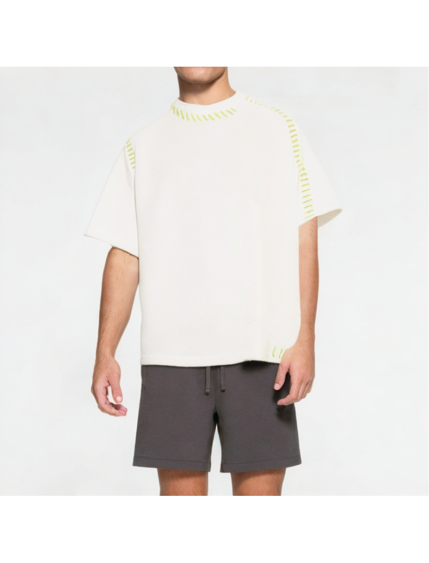 Solid Color Waffle Short Sleeves