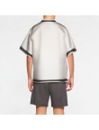 Inkjet Contrast Round Neck Short Sleeve