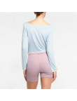 Women's Spliced ​​Off-shoulder Swing Neck Long Sleeve