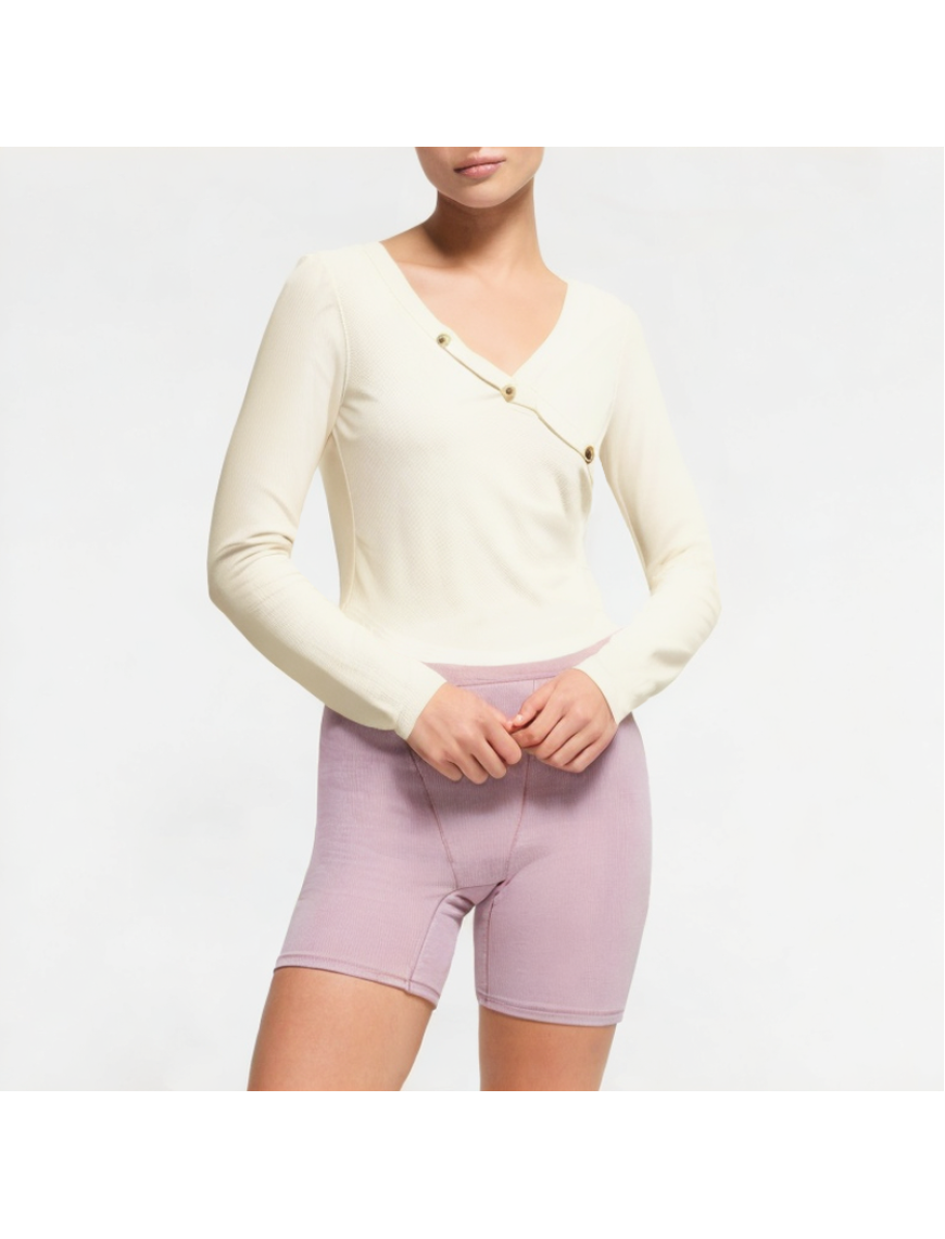 High-End V-Neck Straight Shoulder Long Sleeves