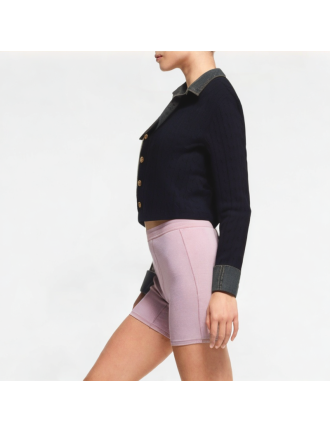 Denim Splicing Fake Two-Piece Long-Sleeved Top Denim Splicing Fake Two-Piece Long-Sleeved Top