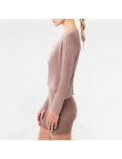 Retro Pleated V-neck Knitted Long Sleeve