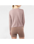 Retro Pleated V-neck Knitted Long Sleeve