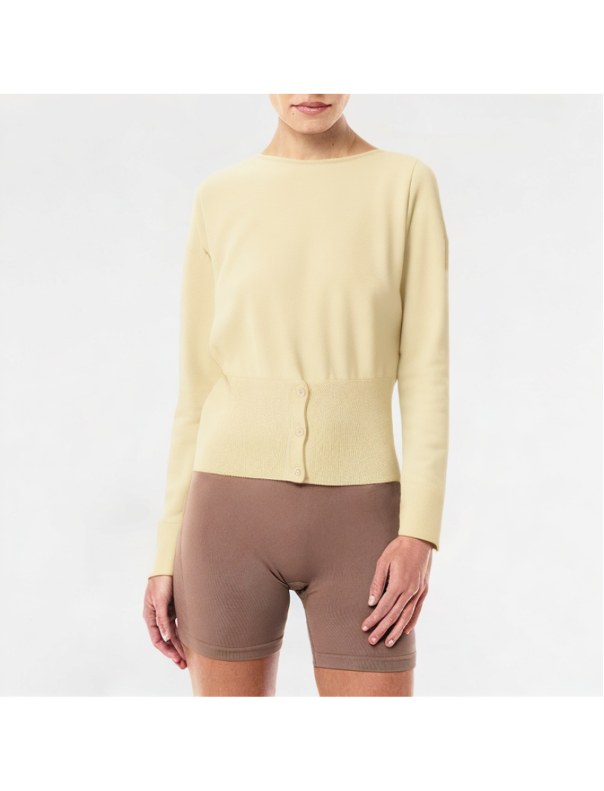 Off-Shoulder Knitted Long-Sleeved Top