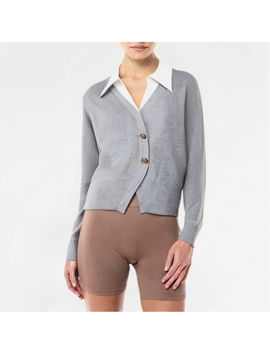 Fake Two-Piece Lapel Short Long Sleeve
