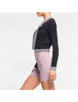 Women's Contrast Plaid Splicing Long Sleeve