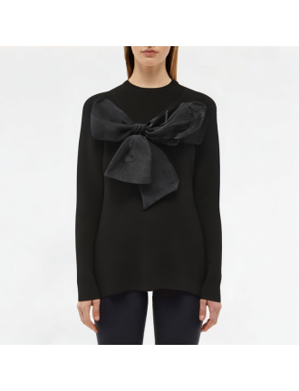 Versatile Large Bow Knitted Long Sleeve Versatile Large Bow Knitted Long Sleeve