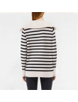 Spring Large Lapel Striped Knitted Long Sleeve