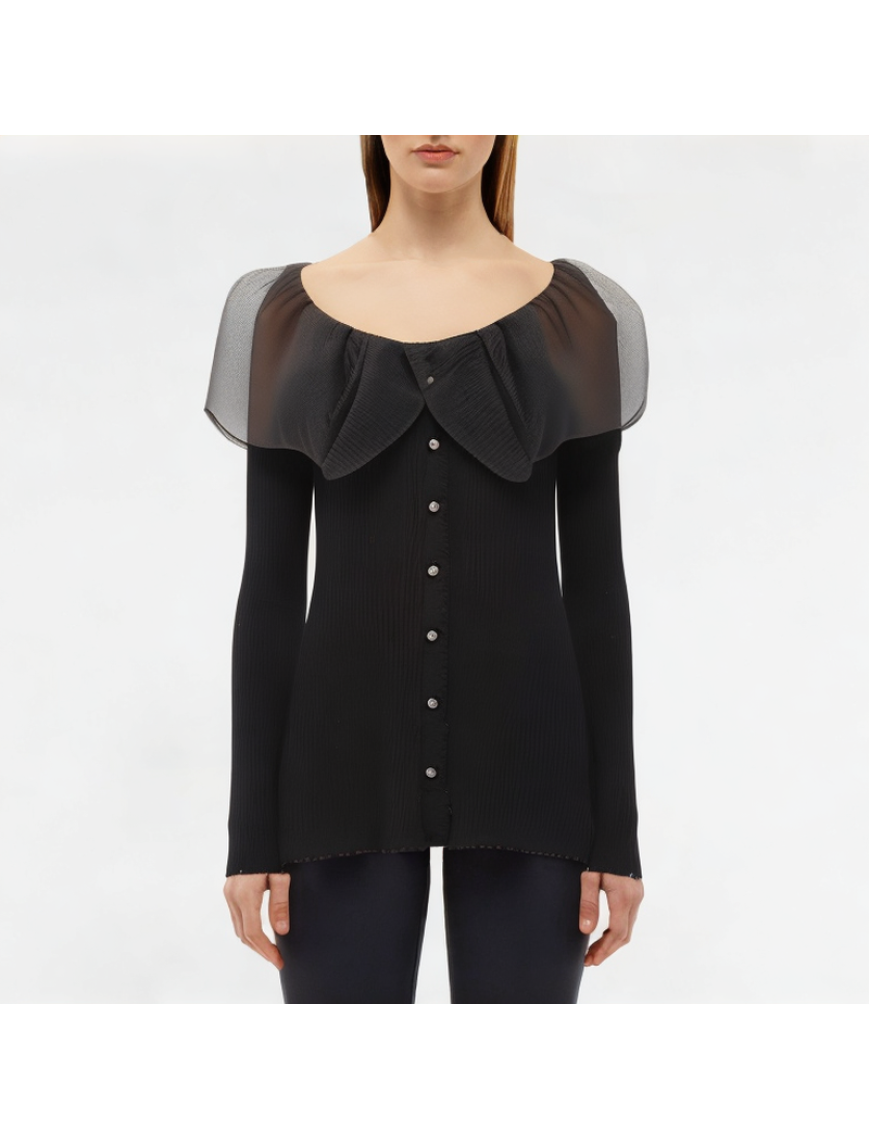 Spring Ruffle Knitted Long Sleeves