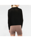 Short Hollow Knitted Long-Sleeved Top
