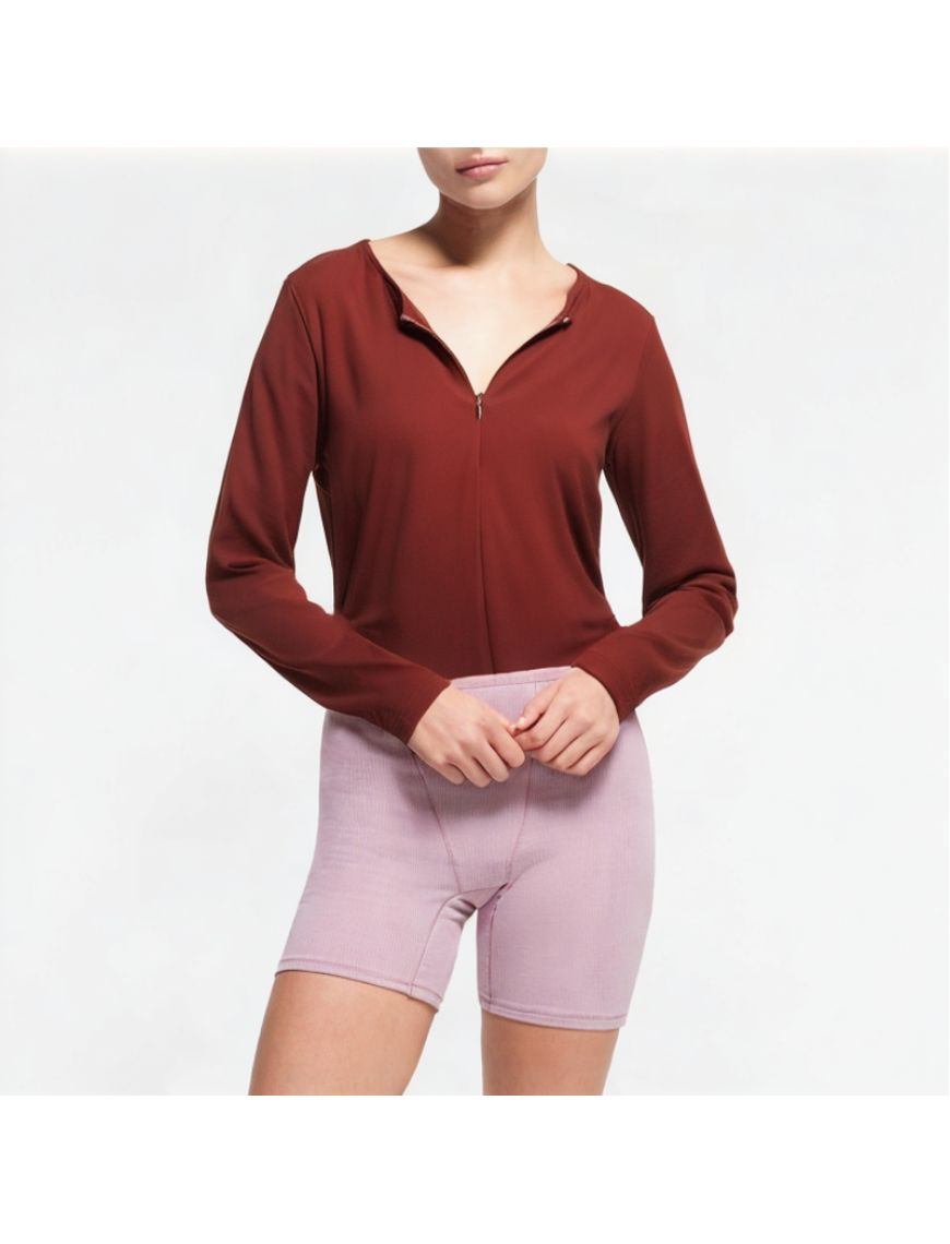Women's False Two-piece Straight Shoulder Long Sleeve