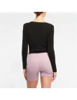 Contrast Color Tie Fake Two-Piece Long Sleeves