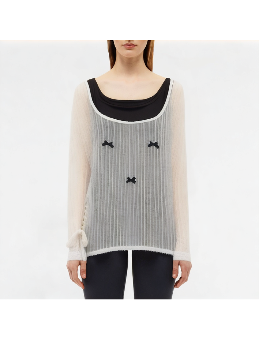 Translucent Splicing Suspender Long Sleeve