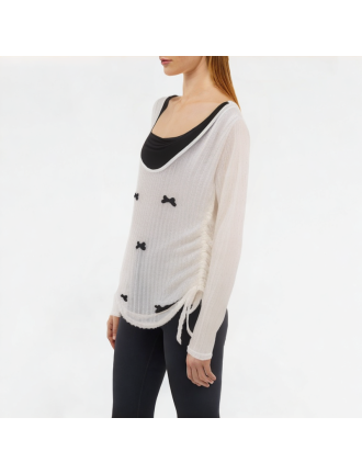 Translucent Splicing Suspender Long Sleeve Translucent Splicing Suspender Long Sleeve