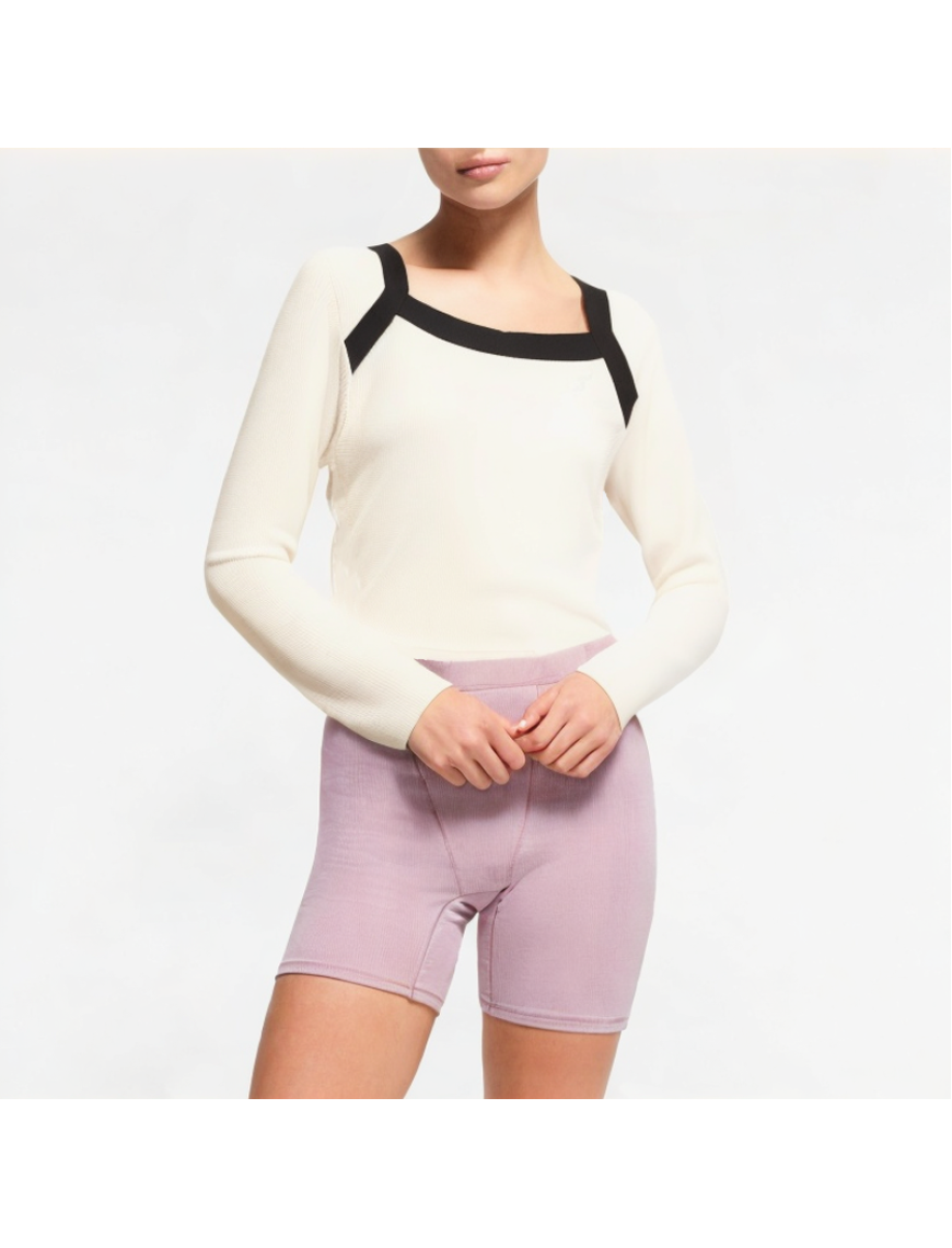 Irregular Drawstring Knitted Long Sleeves
