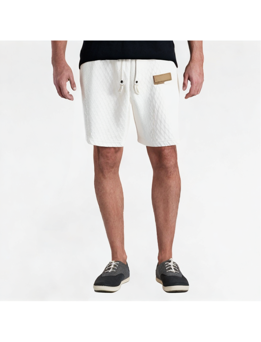Plaid Texture Drawstring Shorts